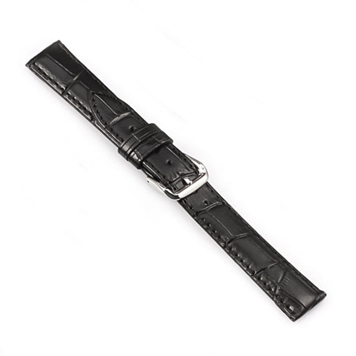 Black Crocodile Skin Watch Strap with Stainless steel Buckle Synthetic Leather 20mm Combined View