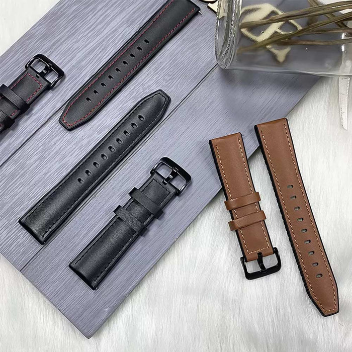 Watch Strap 22mm - Brown Camel Hybrid Sport (Genuine Leather & Silicone Rubber)