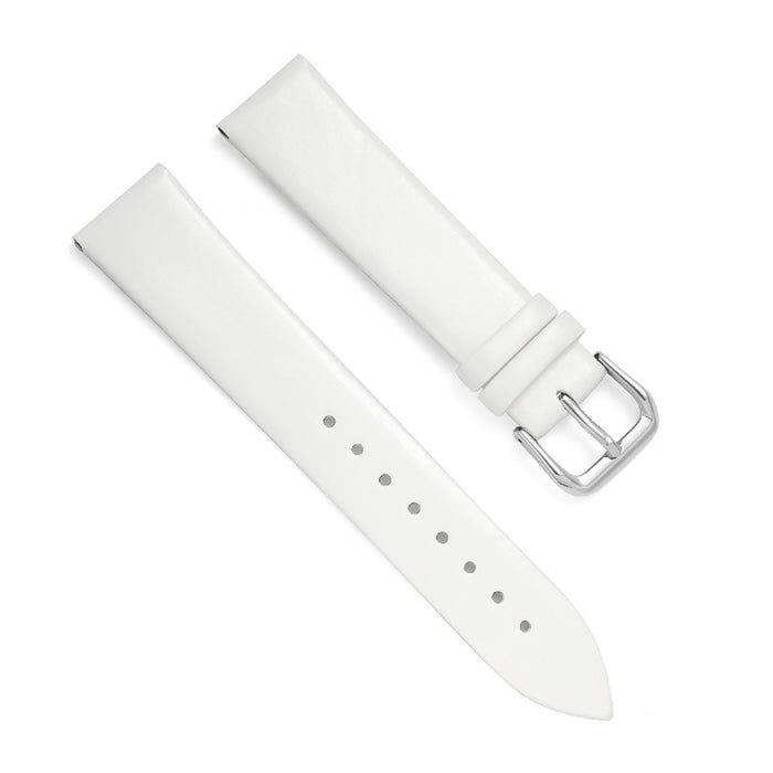 Watch Strap 20mm - White Smooth Thin Pointed End