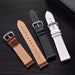 Watch Strap Magro Pointed Edge Thin Brown Black White Genuine Leather Top Display View