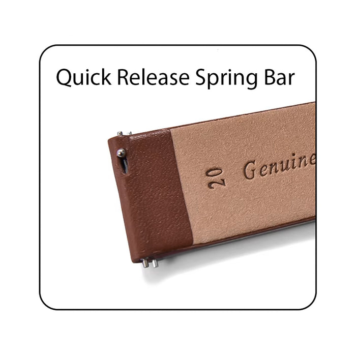 Watch Strap 16mm - Brown Magro Smooth Pointed Edge Thin (Genuine Leather)