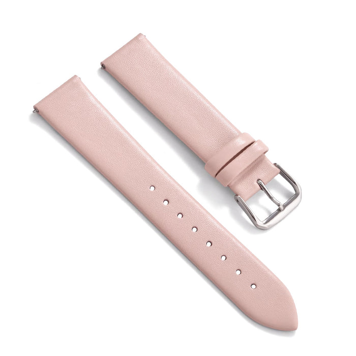 Watch Strap Magro Pointed Edge Thin Light Pink Genuine Leather Top View