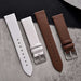 Watch Strap Magro Pointed Edge Thin Brown White Genuine Leather Top Display View