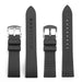 Black Classic FKM Rubber Watch Strap 24mm Smooth Top and Bottom View