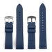 Navy Blue Classic FKM Rubber Watch Strap 20mm Smooth Top and Bottom View