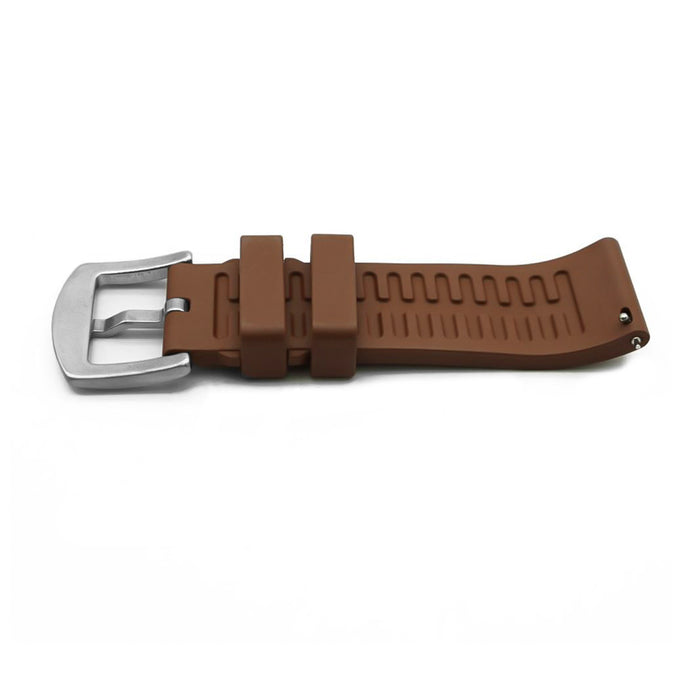 Brown Classic FKM Rubber Watch Strap 24mm Smooth Bottom View