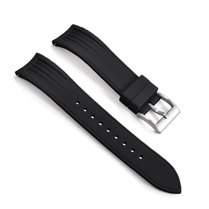 Cavallo TPSIV Rubber Watch Strap Black Curved End Quick Release Side View 