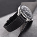 Cavallo TPSIV Rubber Watch Strap Black Curved End Quick Release Display Side View
