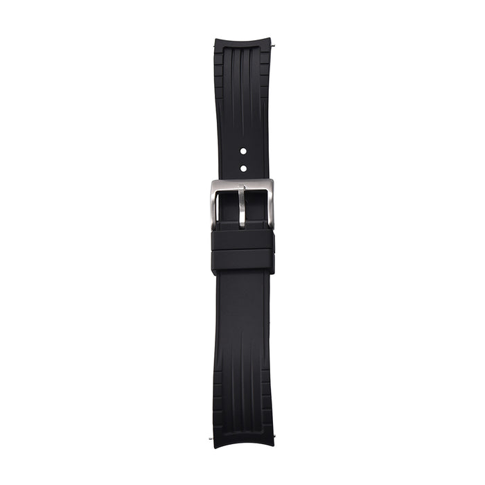 Cavallo TPSIV Rubber Watch Strap Black Curved End Quick Release Top View 