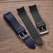 Cavallo TPSIV Rubber Watch Strap Black and Navy Blue Curved End Quick Release Bottom View