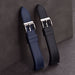 Cavallo TPSIV Rubber Watch Strap Black and Navy Blue Curved End Quick Release Top View