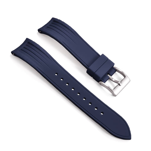 Cavallo TPSIV Rubber Watch Strap Navy Blue Curved End Quick Release Side View 