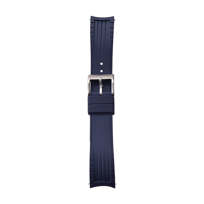 Cavallo TPSIV Rubber Watch Strap Navy Blue Curved End Quick Release Top View 