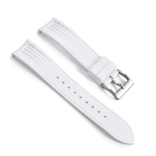 Cavallo TPSIV Rubber Watch Strap White Curved End Quick Release Side View 
