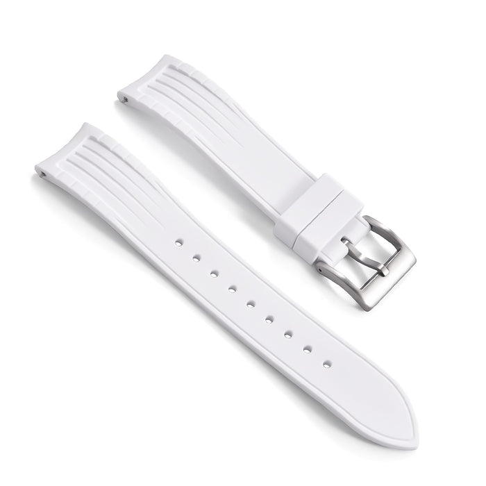 Cavallo TPSIV Rubber Watch Strap White Curved End Quick Release Side View 