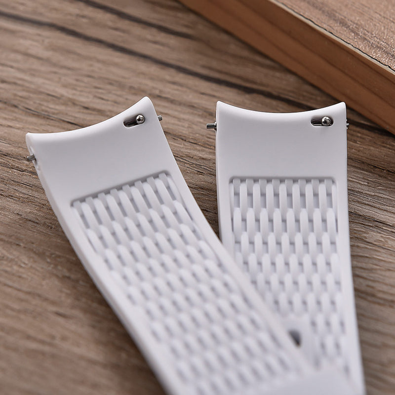 Cavallo TPSIV Rubber Watch Strap White Curved End Quick Release Display View