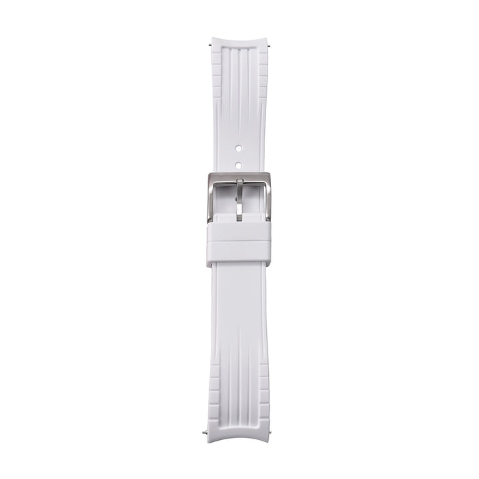 Cavallo TPSIV Rubber Watch Strap White Curved End Quick Release Top View 