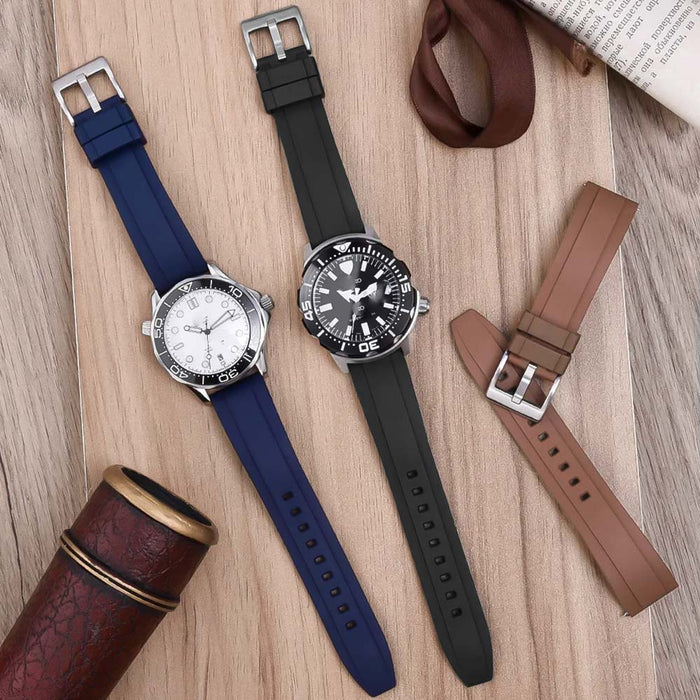 Watch Strap 24mm - Blue Navy Lemans (FKM Rubber)