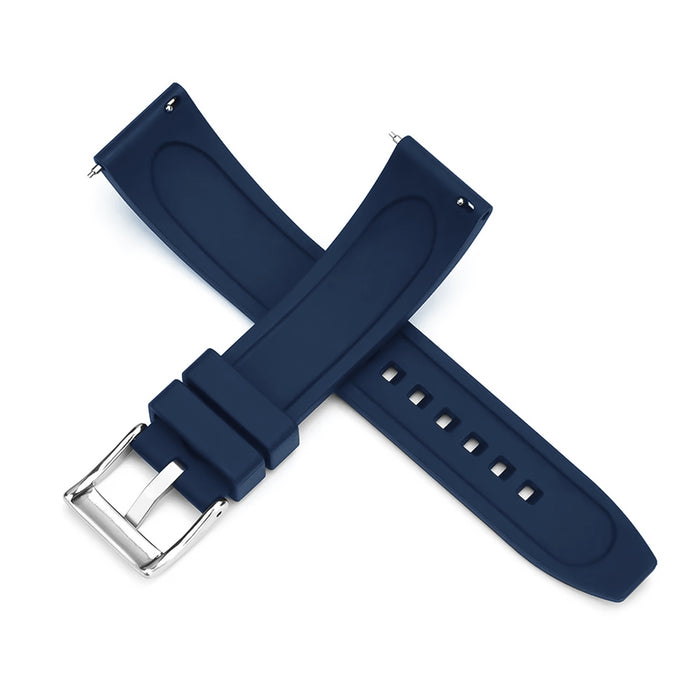 Navy Blue FKM Rubber Watch Strap 24mm Lemans Men Bottom View