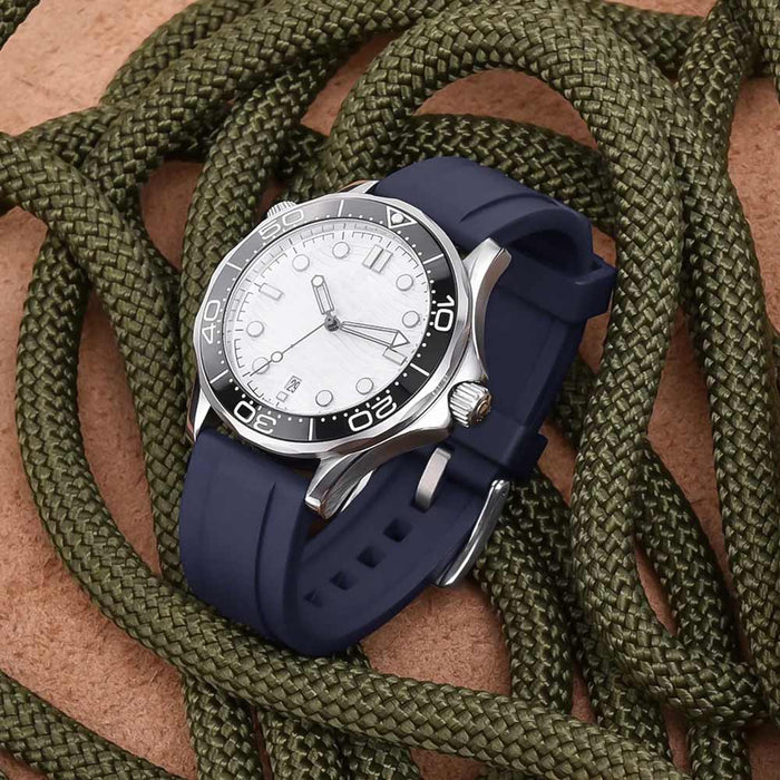 Watch Strap 24mm - Blue Navy Lemans (FKM Rubber)