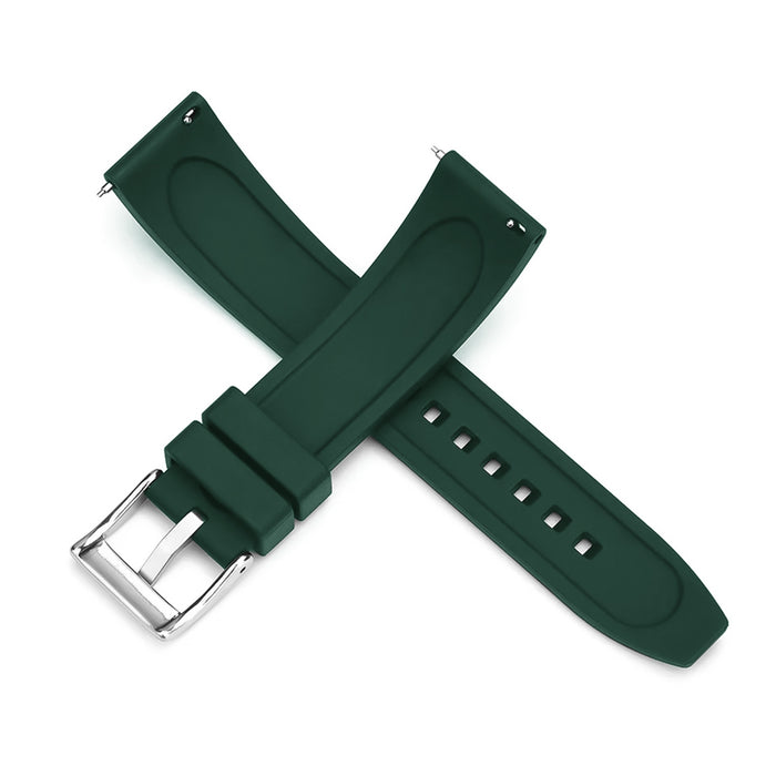 Dark Green FKM Rubber Watch Strap 20mm Lemans Men Bottom View