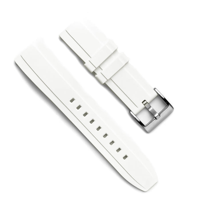 Watch Strap 22mm White Lemans FKM Rubber Front View