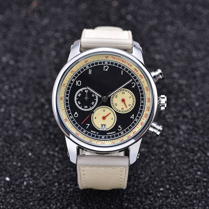 Watch Strap 22mm - Beige Cream Tratto Hybrid (Silicone Rubber & Nylon)