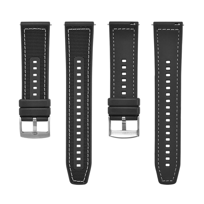 Watch Strap 22mm - Grey Tratto Hybrid (Silicone Rubber & Nylon)