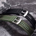 Tratto 22mm Black Green Watch Strap For Men Nylon Silicone Hybrid With Stitching Display View