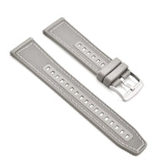 Tratto 22mm Grey Watch Strap For Men Nylon Silicone Hybrid With Stitching Side View