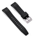 Black Tyre Track Watch Strap 20mm FKM Rubber Top View