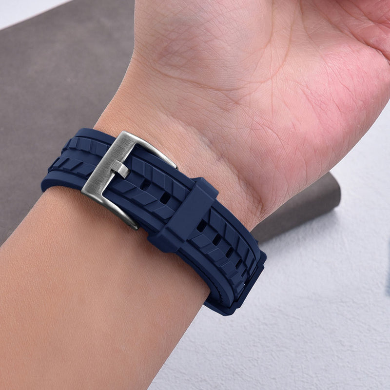 Watch Strap 20mm - Blue Navy Tyre Track (FKM Rubber)