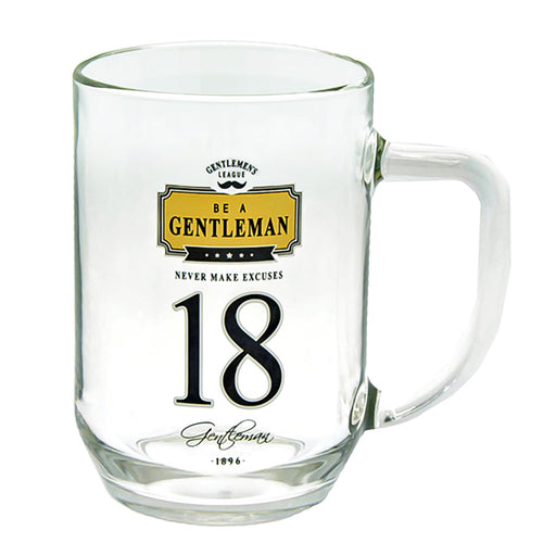 18th Birthday Beer Glass Men's Gift Gentlemen Never Make Excuses