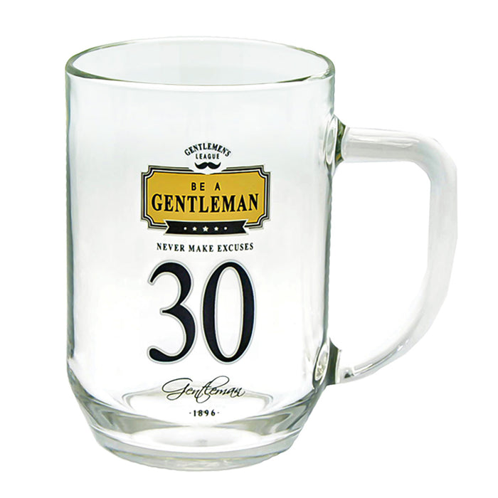 30th Birthday Beer Glass Men's Gift Gentlemen Never Make Excuses