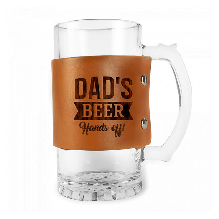 Men's Gift Beer Glass With Cover Dad's Beer Hands Off