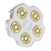 Bullet Belt Buckle Silver Rotating Cylinder