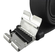 Belt Buckle Connector And Belt Black PU-Leather Open