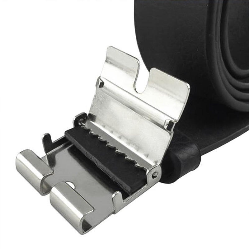 Belt Buckle Connector And Belt Black PU-Leather Open