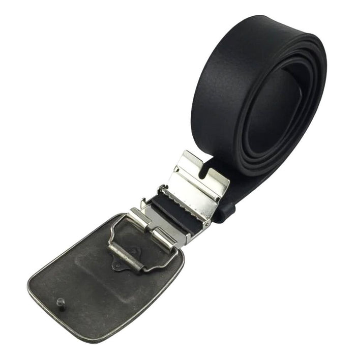 Belt Buckle Connector And Belt Black PU-Leather Display