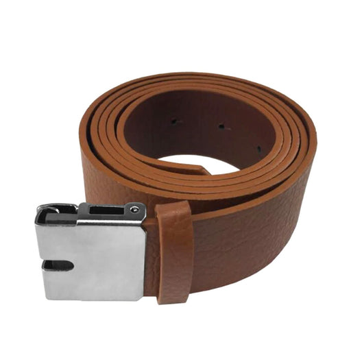 Belt Buckle Connector And Belt Brown PU-Leather Front