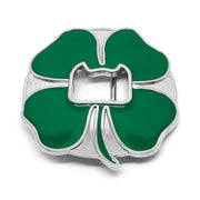 Lucky Four Leaf Clover Belt Buckle Bottle Opener Green Silver