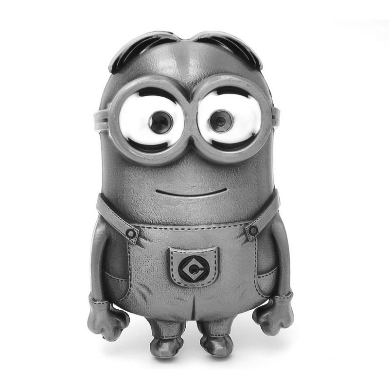 Dave The Minion Belt Buckle Zinc Alloy Pewter Grey Front Image