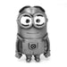 Dave The Minion Belt Buckle Zinc Alloy Pewter Grey Front Image