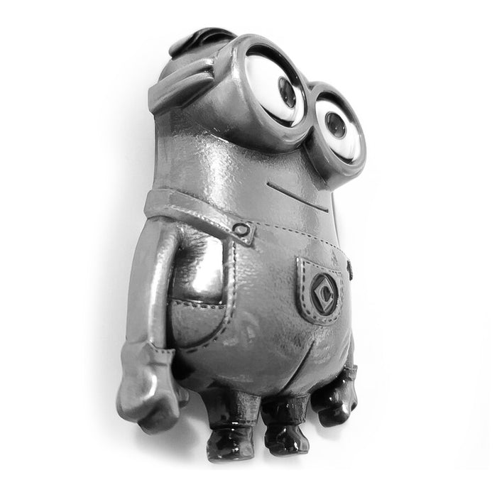 Dave The Minion Belt Buckle Zinc Alloy Pewter Grey Side View Image