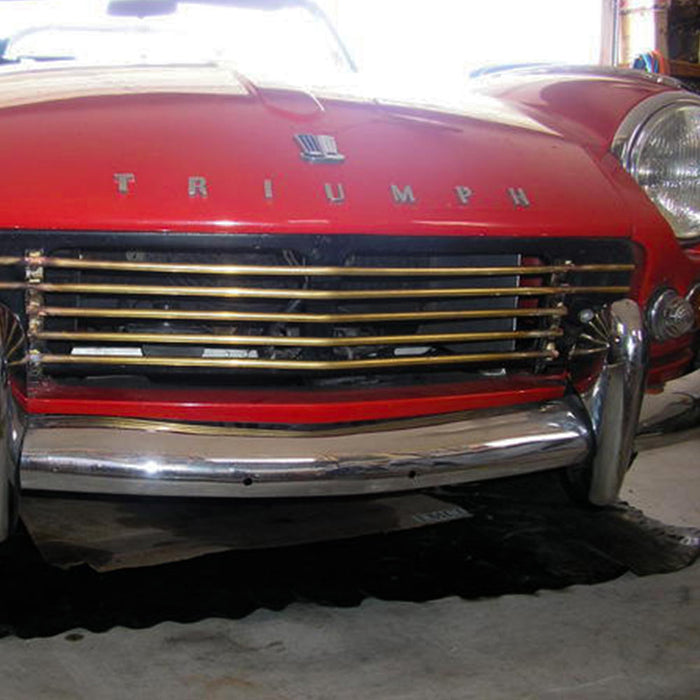 Belt Buckle - Car Triumph Grill (Pewter Grey & Red)