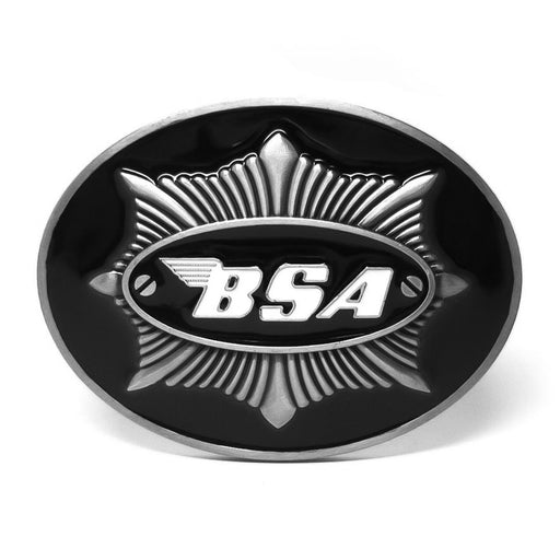 BSA Motorcycle Belt Buckle Pewter Grey and Black