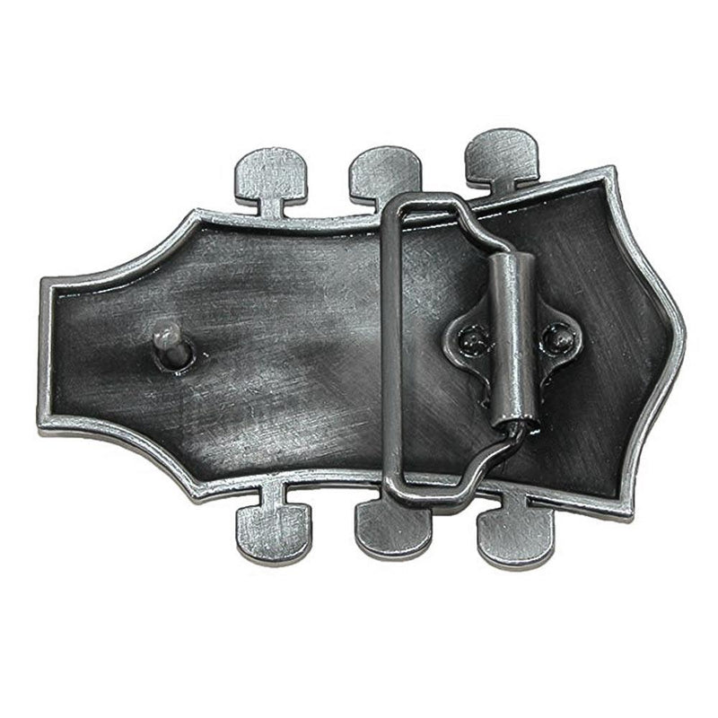Electric Guitar Belt Buckle Headstock Piece Black Image Back