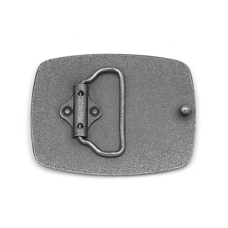 Belt Buckle - Skull Half Embossed (Vintage Silver)