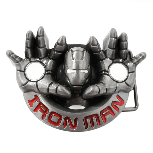 Iron Man Belt Buckle Hands Superhero Grey Red Image Front