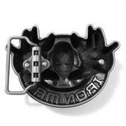 Iron Man Belt Buckle Hands Superhero Grey Red Image Back
